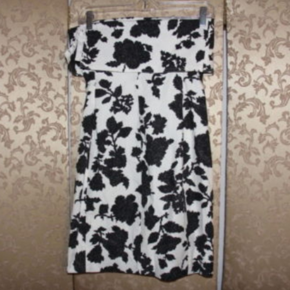 Karen Millen Floral Strapless Dress 8 2 4